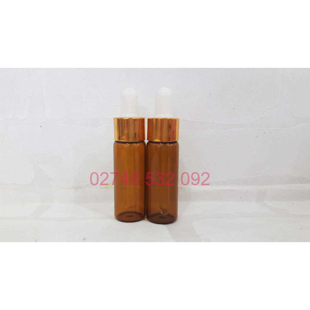 Chai Tinh Dầu 15ml Nắp Bóp Giọt Thủy Tinh Màu Nâu_T84