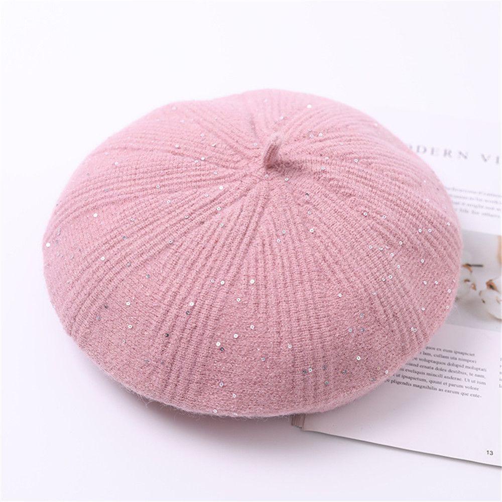 Mũ Beret Dệt Kim Thời Trang Thu Đông Phong Cách Retro