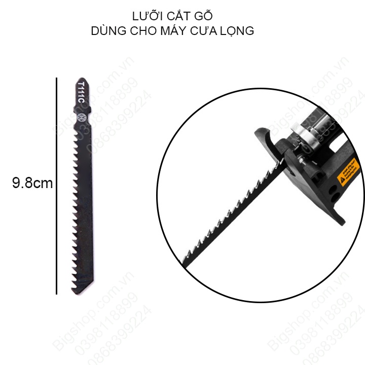 Bộ 5 lưỡi cưa gỗ loại T111C dùng cho máy cưa lọng