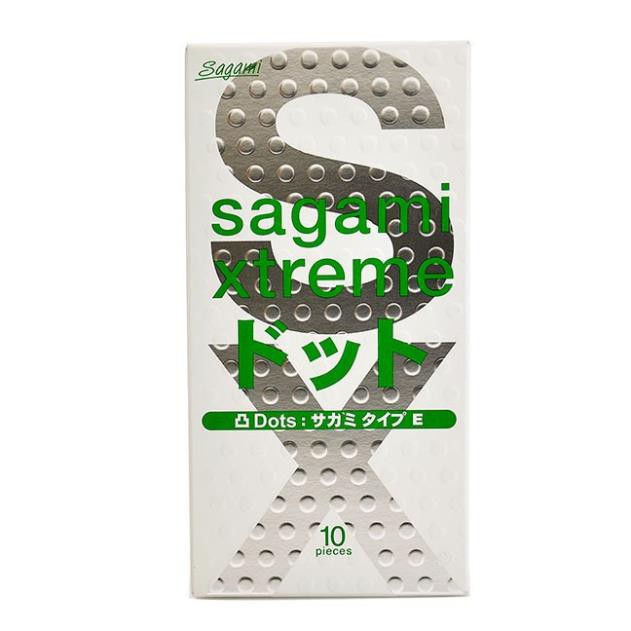 Hộp 10c bao cao su Gân gai Sagami Extreme White BCSS001