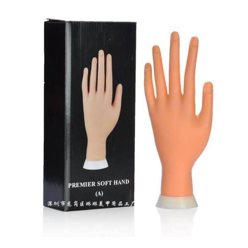Bàn tay cao su học nail bẻ được linh hoạt