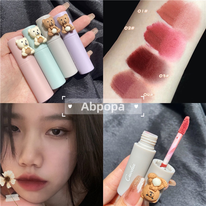 Abpopa Cuodui® Son Lì MOE Bear Velvet Dạng Kem Lâu Trôi Không Khô Môi