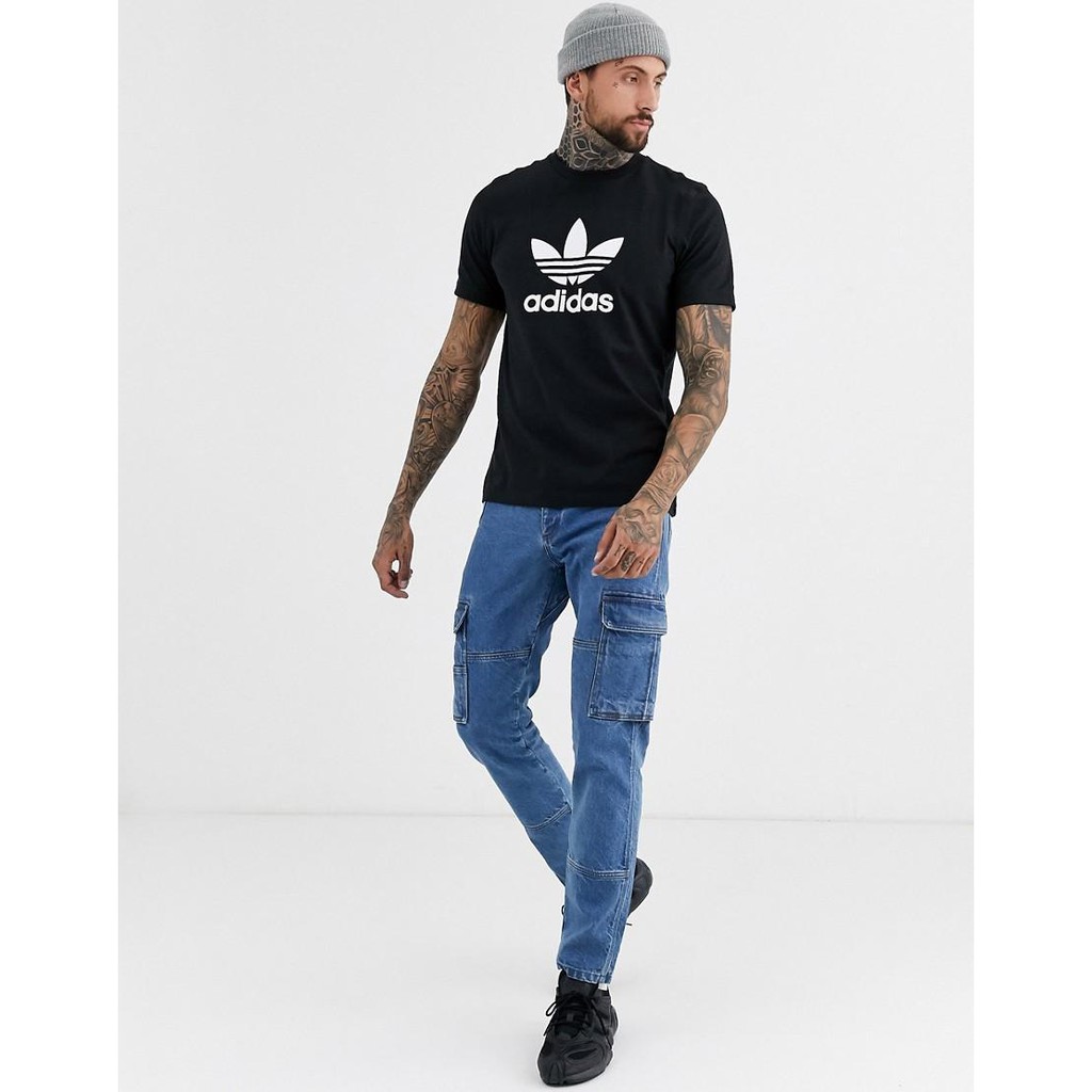 (HÀNG XUẤT XỊN) Áo das đen 3 lá 283 Trefoil Tee Black Made in Cambodia full tag code  Size XS S M L