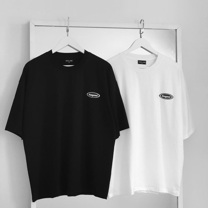 [Rẻ vô địch] Áo thun cotton tay lỡ dáng rộng unisex - Logo ngực
