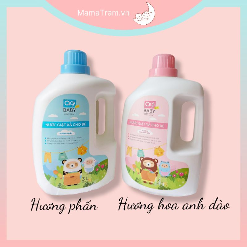 Nước giặt xả agi cho bé chai 3000ml hương phấn và hoa anh đào