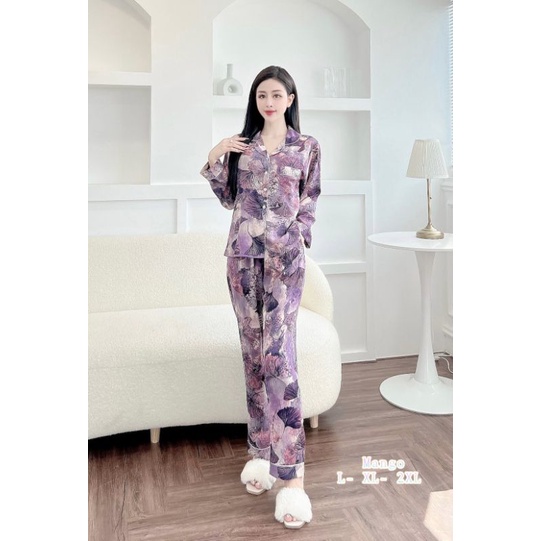 Đồ Bộ Pijama Lụa Mango 50-58kg tay dài