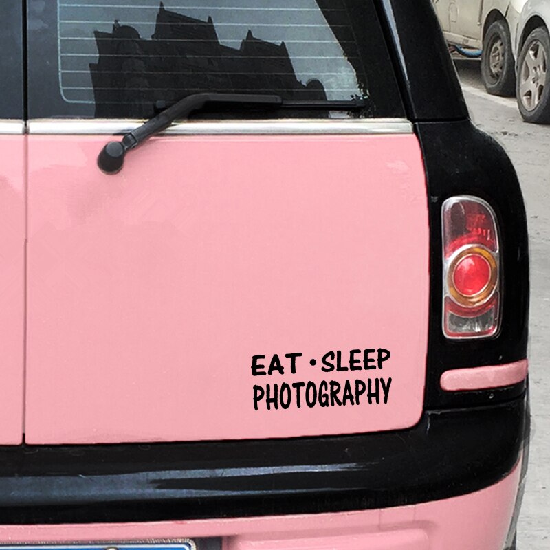 Miếng sticker &quot;Eat Sleep Photography &quot; dán trang trí xe ô tô 15cm x 6cm