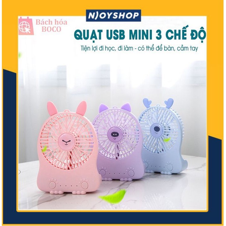 Quạt sạc cầm tay mini 3 tốc độ Small Fan đáng yêu