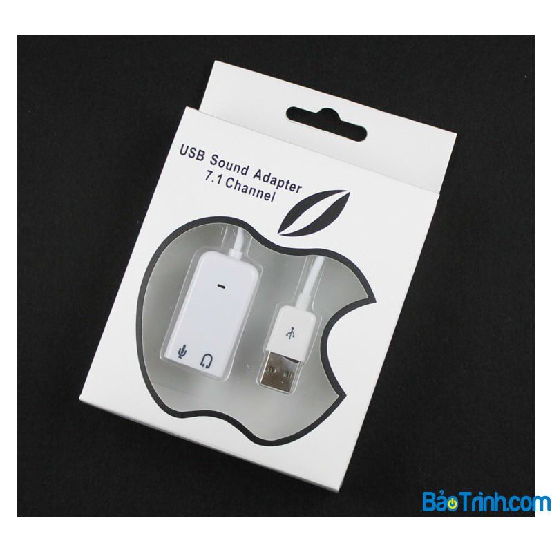 Usb ra Sound Có Dây dài 15cm Apple(hỗ trợ âm thanh 7.1, 1 cổng sound, 1 cổng audio)