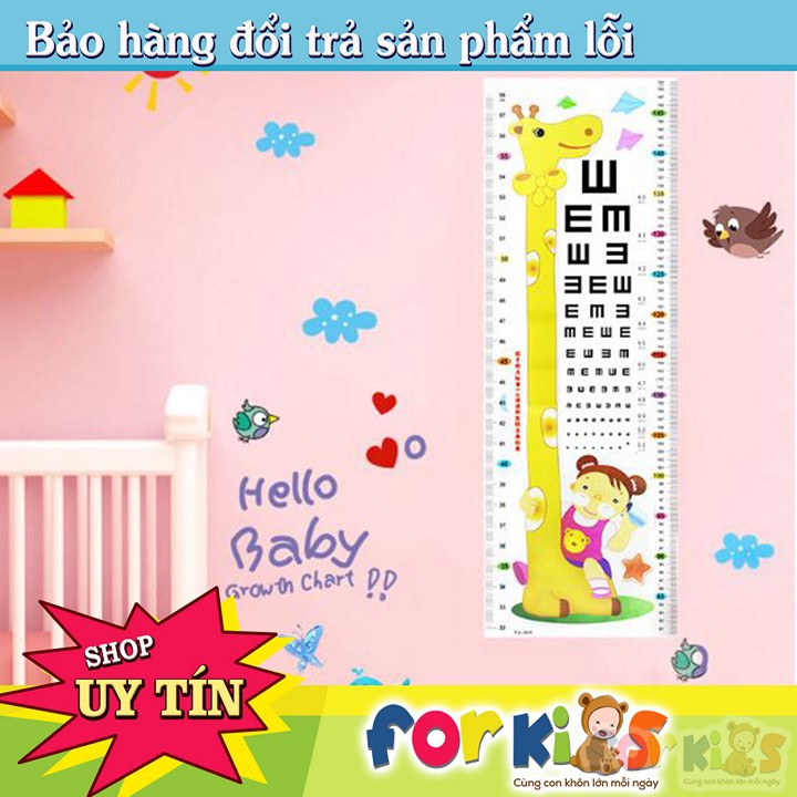 Decal dán tường, decal đo chiều cao cho bé