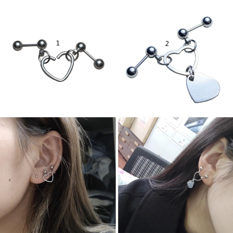 Cặp Bông Tai Trái Tim Cá Tính Cho Nữ