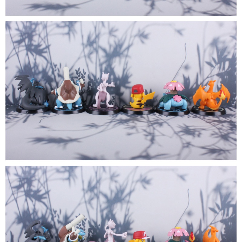 Bộ 6 Đồ trang trí Pokemon Pokemon/Rùa/Rùa/Rùa Độc Đáo