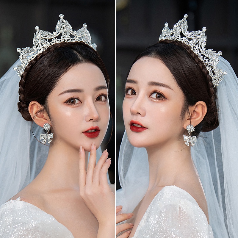 Vương Miện Đội Đầu Cô Dâu Bằng Hợp Kim Đính Pha Lê Sang Trọng
