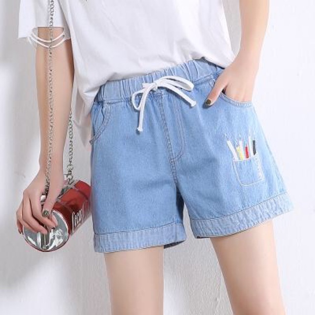 Các mẫu quần Short Jean nữ thời trang, lưng chun co giãn NV0358