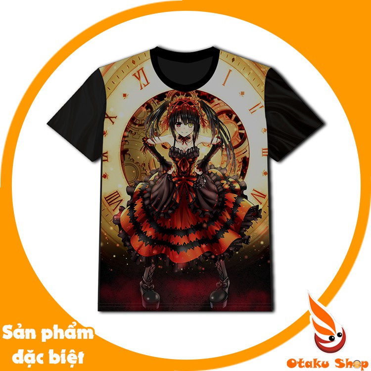 Áo thun đen in hình Anime Date A Live - Kurumi. Áo Unisex phù hợp cho Nam Nữ
