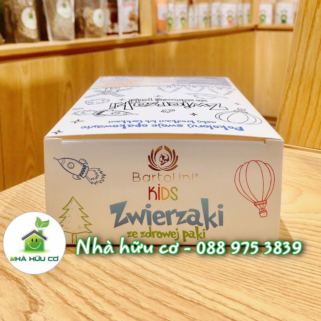 Mì nui rau củ cho bé HÌNH ĐỘNG VẬT  BARTOLINI  250g/100g - Date: 4/2026 - Nhà hữu cơ