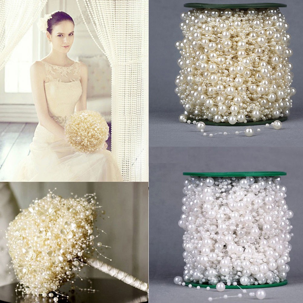 Cuộn chuỗi hạt ngọc trai giả acrylic 5m dùng trang trí tiệc tùng/tiệc cưới