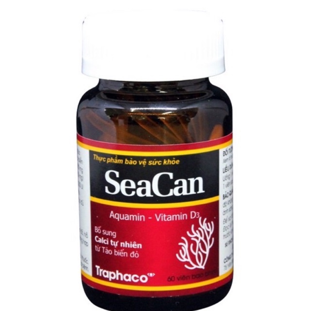 Thực phẩm BVSK Seacan Bổ sung canxi từ tảo biển đỏ (Hộp 60 viên) từ trẻ em đến người lớn tuổi