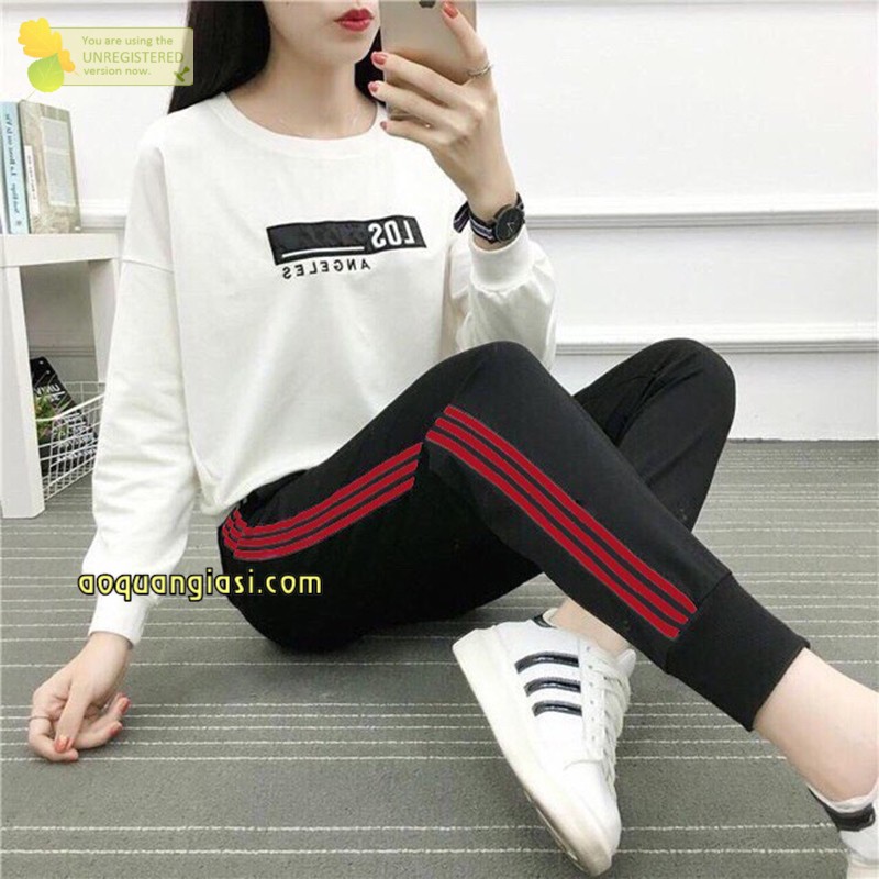 Quần jogger thể thao 3 sọc đỏ AQGS MT517 rẻ đẹp chuẩn store hàn quốc freeship 50k