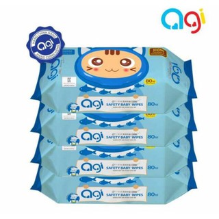 [giá huỷ diệt] Khăn ướt Agi 80 tờ không mùi - Con Mèo, con cừu