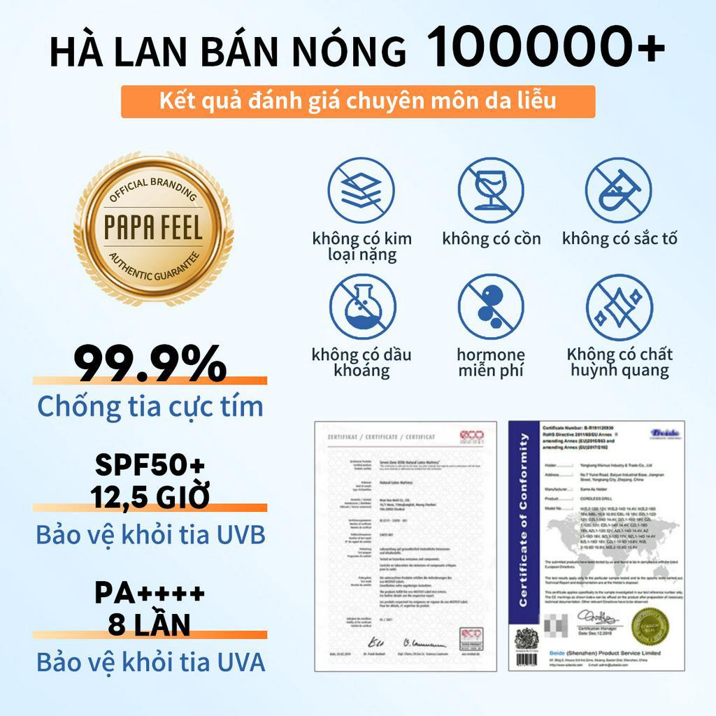 PAPA FEEL Xịt chống nắng SPF50 PA++++  UVA/UV chống tia cực tím cho mặt và cơ thể giúp 50ml