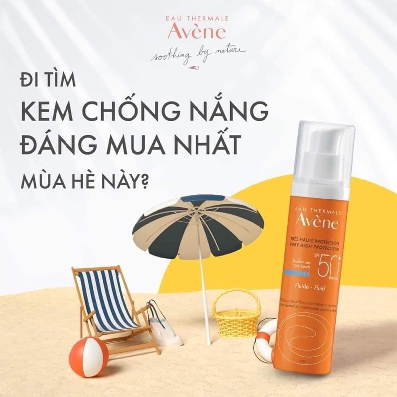 Mẫu mới -Kem chống nắng AVENE VERY HIGH PROTECTION FLUID DRY TOUCH 50ml mẫu mới 2022