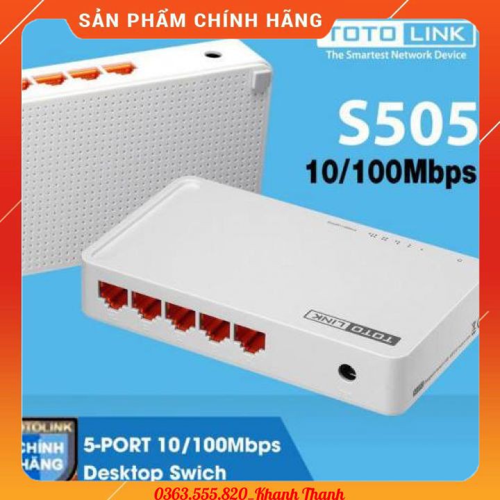 Switch TOTOLINK S505 5 port Chính hãng (100Mbps) - Bảo hành 24 tháng