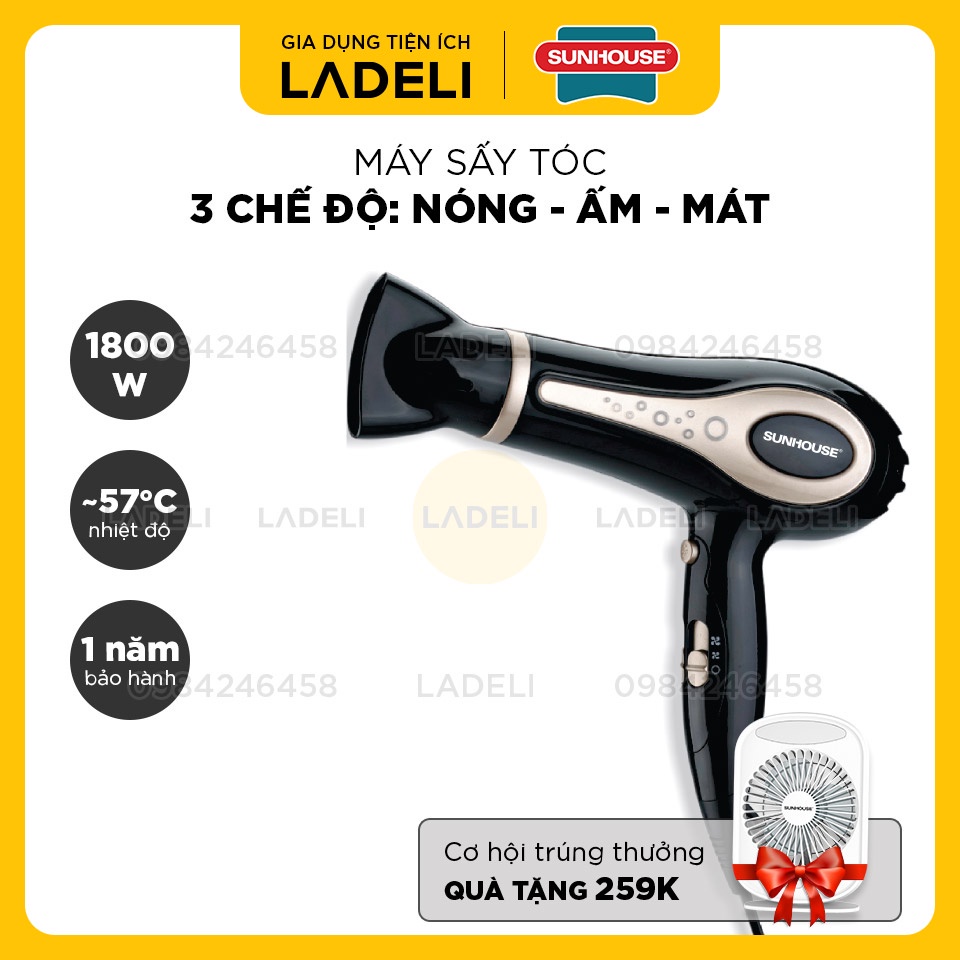 Máy sấy tóc SUNHOUSE SHD2317 công suất 1800W