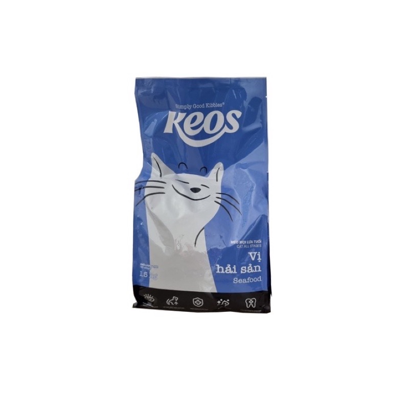 Thức ăn cho mèo KEOS vị hải sản 1,5kg