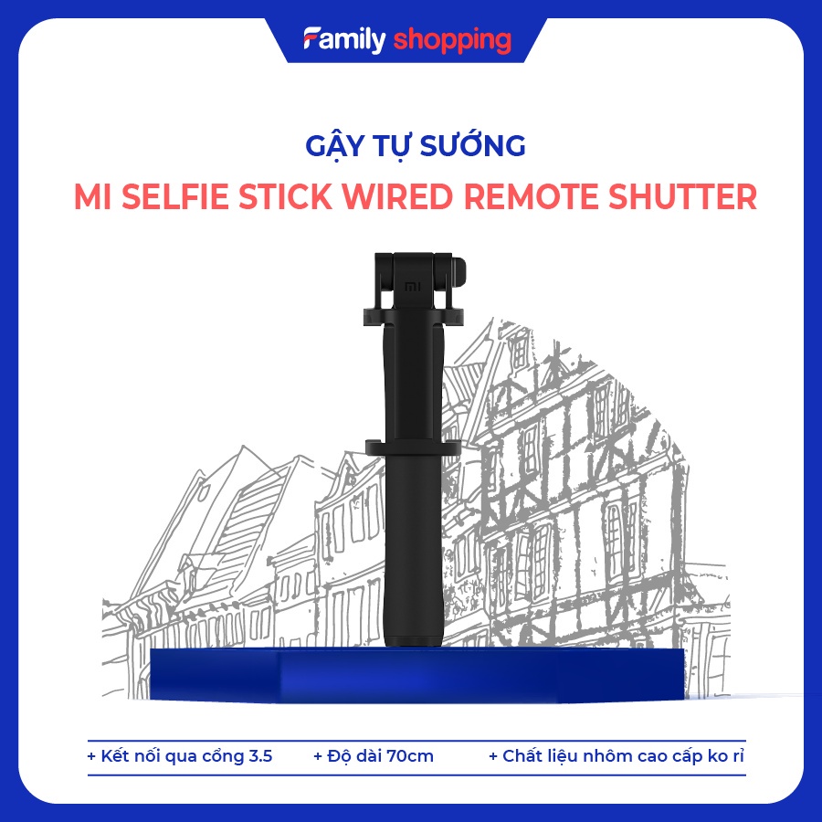 Gậy tự sướng XIAOMI mi selfie stick ( wired remote shutter )