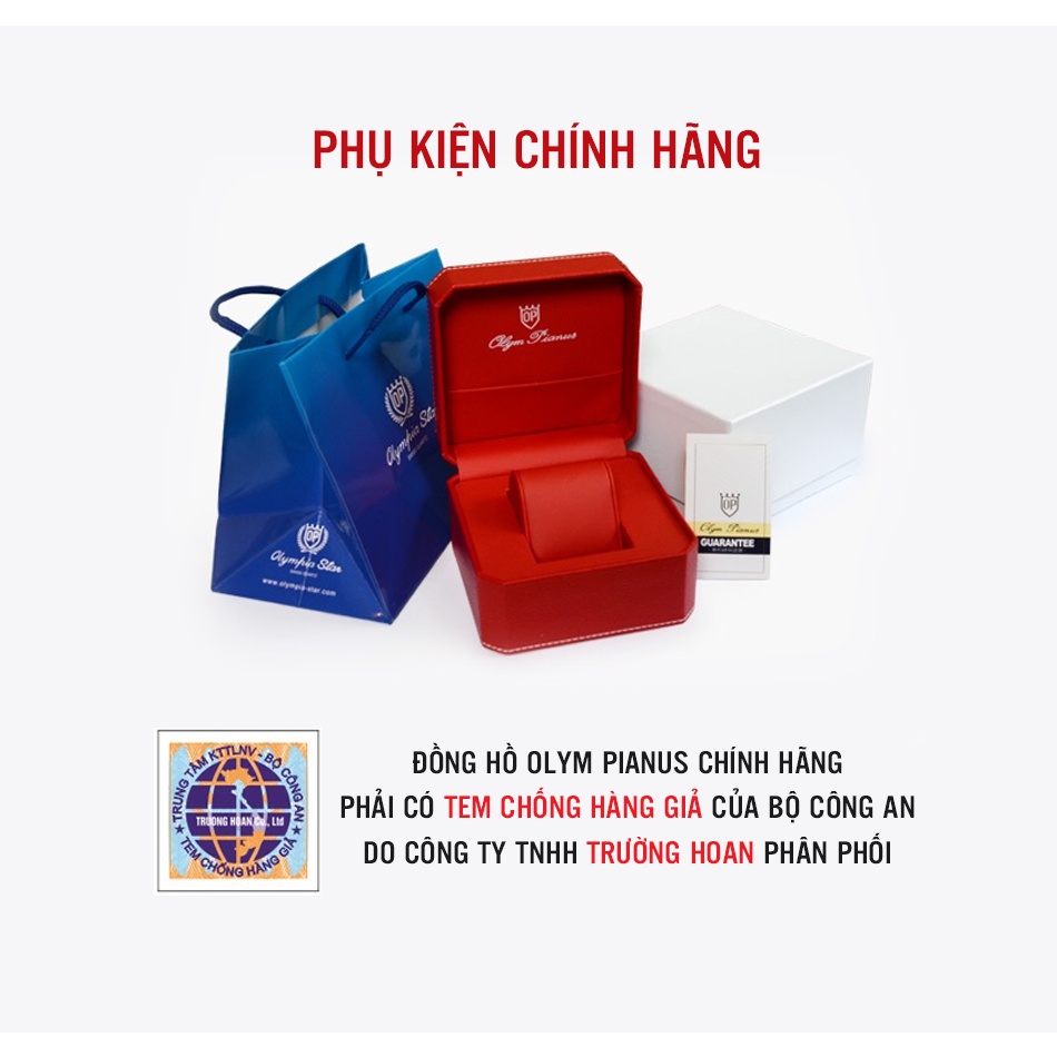 Đồng Hồ Nam/Nữ Chính Hãng Olym Pianus OP130- 03 dây da cao cấp