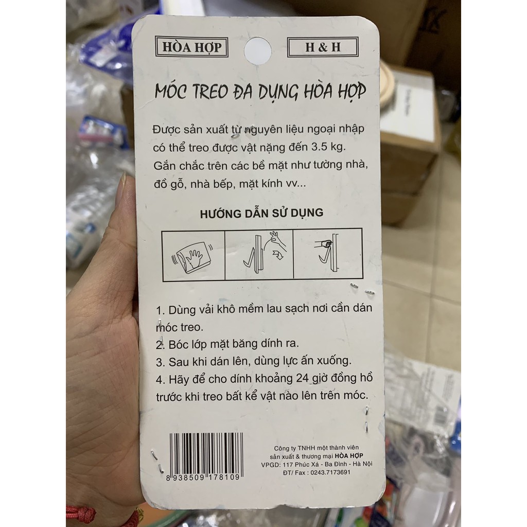 Vỉ 3 móc dán tường Hòa Hợp HH.212