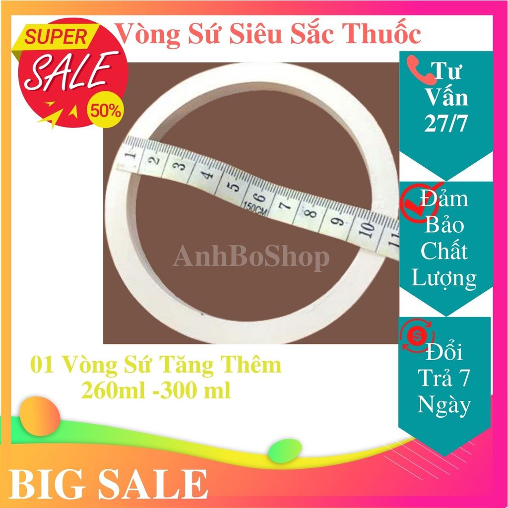 COMBO 02 Vòng Sứ Siêu Sắc Thuốc Đường Kính 12 Cm, Phù Hợp Cho Các Loại Ấm Siêu Sắc thuốc