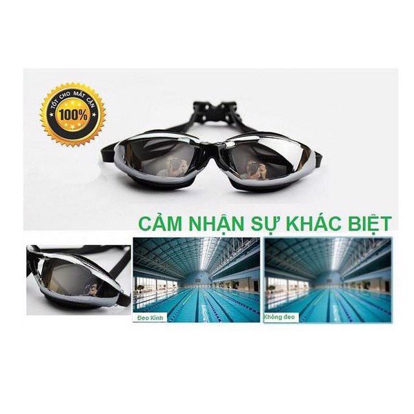 Kính bơi cận thị cho người lớn nam nữ có độ từ 1.5 độ đến 8.0 độ chính hãng, tráng gương chống UV SHARK Sport