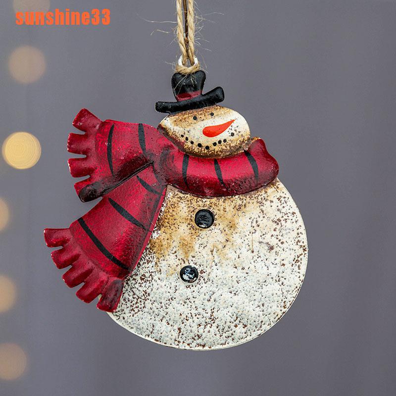 Phụ Kiện Treo Trang Trí Giáng Sinh Hình Người Tuyết / Ông Già Noel Bằng Sắt
