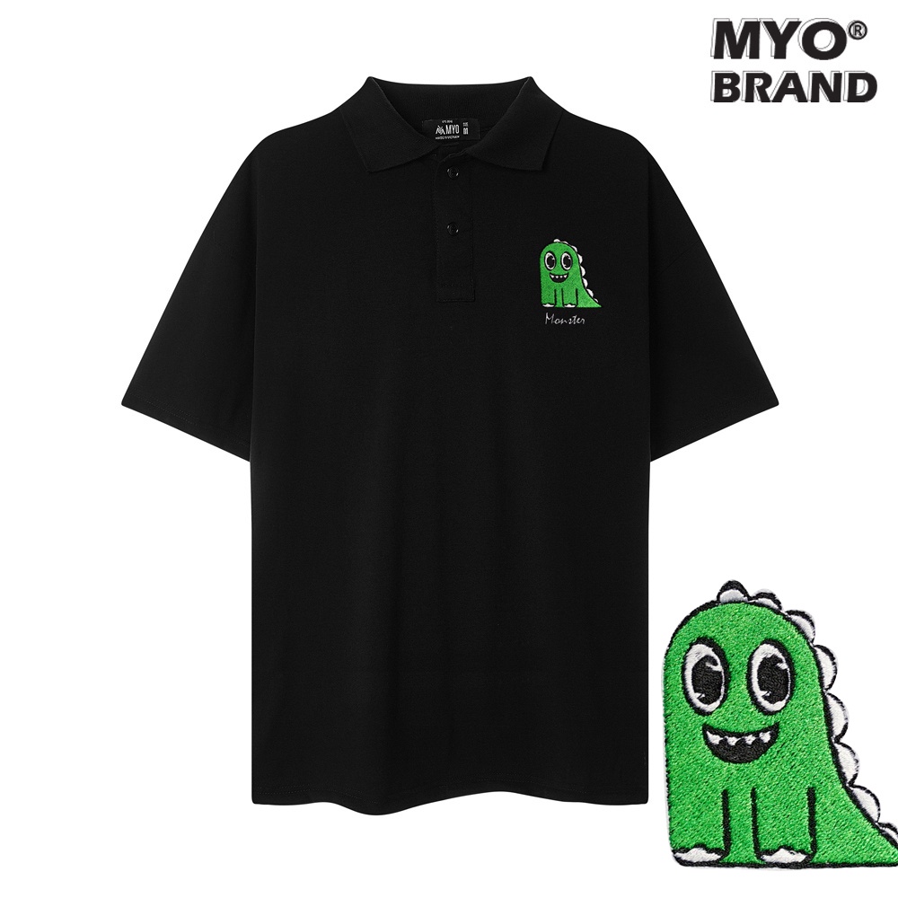 Áo Polo Vải Cá Sấu Cotton Cao Cấp MYO Thêu Monster