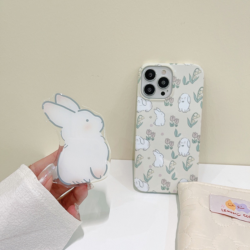 Ốp lưng iphone chống sốc cho iphone 12 pro 13 pro max cứng ốp lưng iphone 11 xs max xr x / xs vỏ điện thoại thỏ hoạt hình hoa tulip