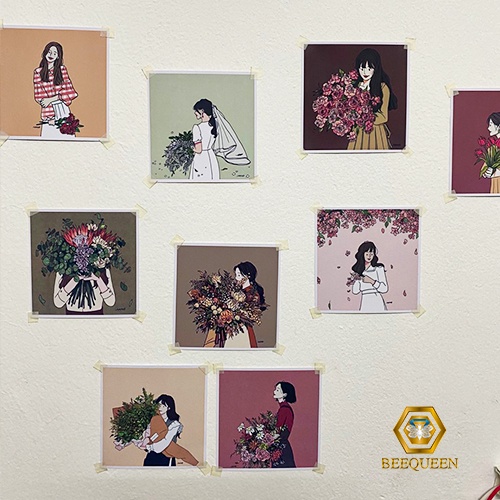 Album 28 Set thiệp postcard couple decor có sẵn decor trang trí nhà
