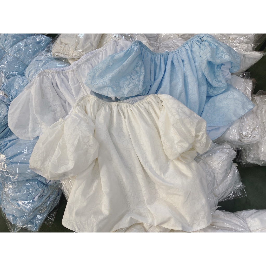 Áo trễ vao cổ yếm voan hoa xoè Forgirl tay bồng 2 lớp cao cấp