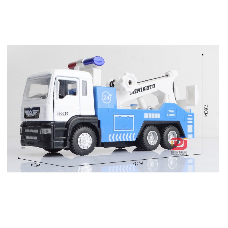 Xe cảnh sát cứu hộ đồ chơi cho trẻ em tỉ lệ 1:50 mô hình chạy cót có đèn và âm thanh