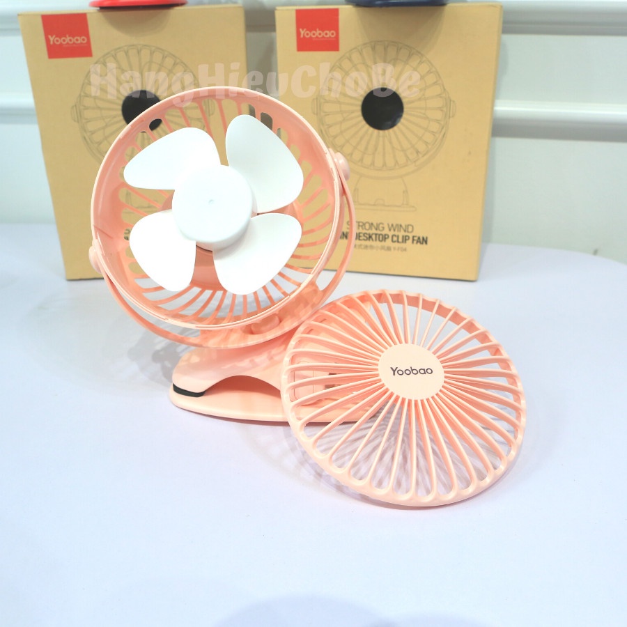 Quạt Kẹp Tích Điện Mini Yoobao 6400mah kẹp Bàn, Xe đẩy, Nôi Cũi, Sử Dụng Phỏng Ngủ, Đi Du Lịch
