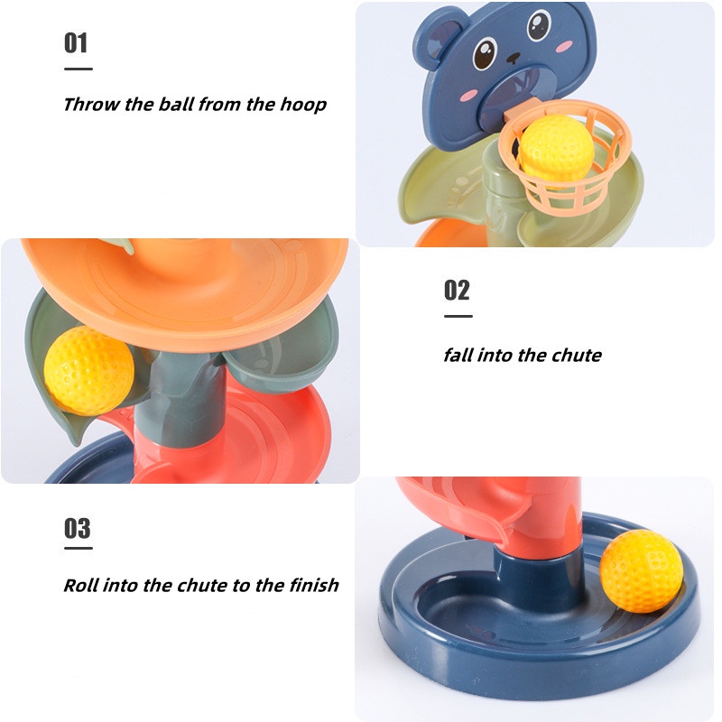 Đồ Chơi Tháp Bóng Trượt Theo Dõi Zhuan Zhuan Le Tương Tác Giáo Dục Sớm Cho Trẻ Em