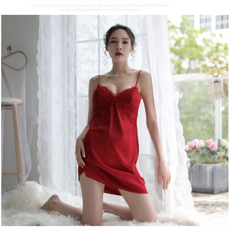 VÁY NGỦ 2 DÂY SEXY LỤA SIÊU QUYẾN RŨ V09 [TẶNG KÈM MIẾNG ĐỆM NGỰC] | BigBuy360 - bigbuy360.vn