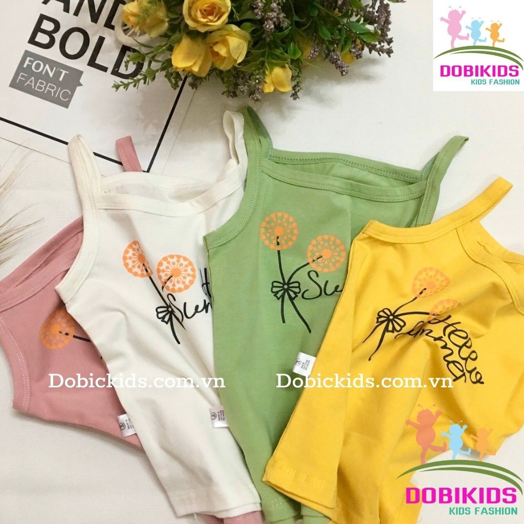 Áo 2 dây cho bé combo 2c vải cotton co giãn dày mềm mịn cho bé 9-23kg