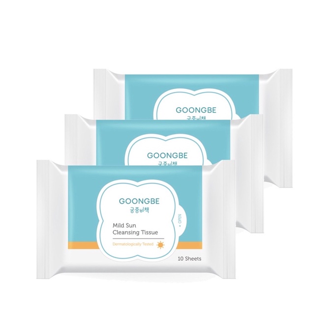 Khăn giấy tẩy trang kem chống nắng Goongbe Mild Sun Cleansing Tissue 30 tờ