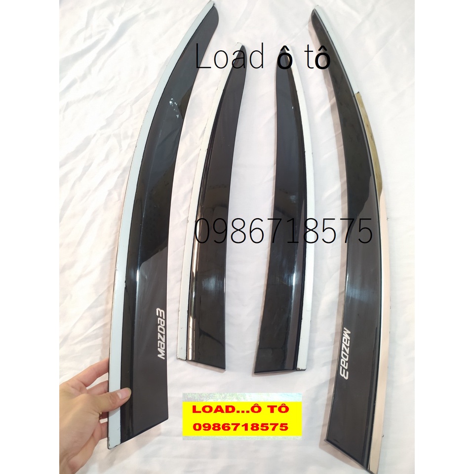 Vè Che Mưa Xe Mazda 3 2022-2018 Chỉ Inox, Mạ Crom Sáng Bóng, Có Sẵn Keo Dán 3M