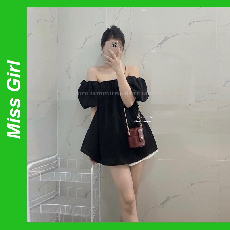Váy Thô Trễ Vai Tay Phồng Dáng Tiểu Thư Giấu Quần Siêu Xinh ATTVAI G70