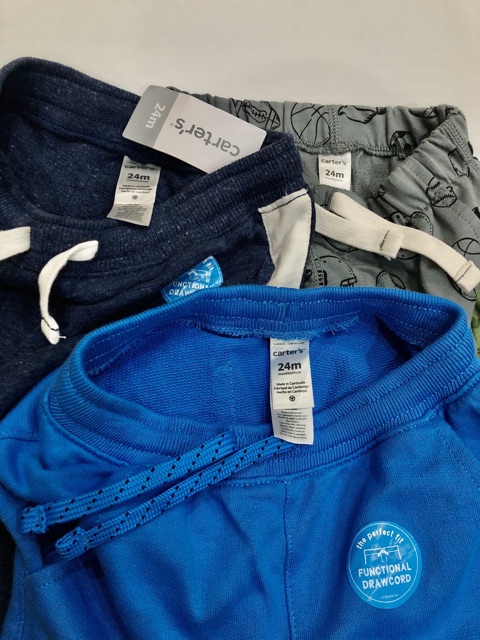 Quần dài xuất dư xịn Jogger CARTER’S size sơ sinh, 3 tháng đến 24 tháng