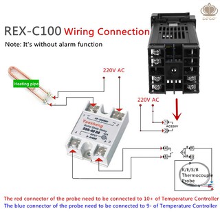 Bộ điều khiển nhiệt độ PID REX-C100 có màn hình kỹ thuật số LCD + cặp nhiệt điện K + Max.40A SSR