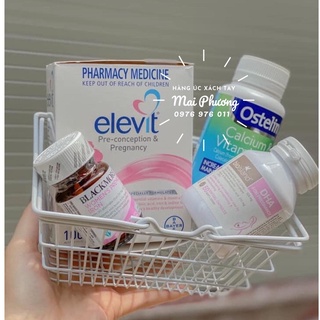 BỘ TỨ HOÀN HẢO DÀNH CHO MẸ BẦU GỒM: ELEVIT; DHA BIOISLAND; CANXI OSTELIN; SẮT BLACKMORES
